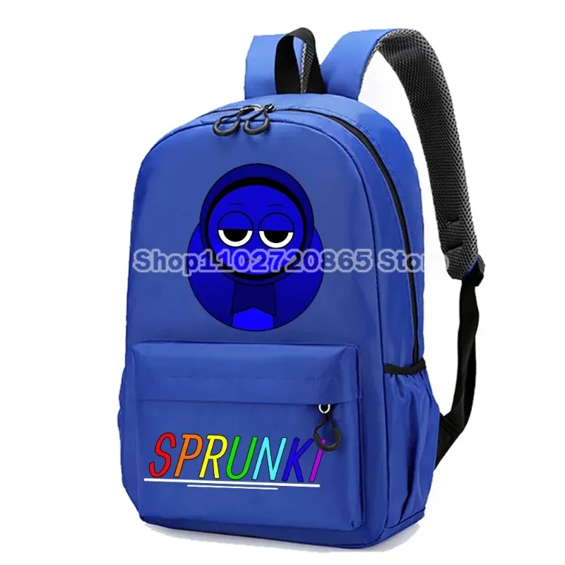 2026 Sprunkis School Bag Cartoon Anime Figure Print Oxford Cloth Backpack Waterp