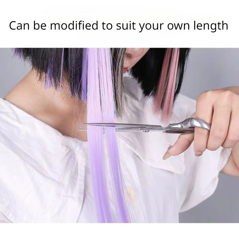 Fashion Color Hair Pieces Hanging Ear Dye Hair Extensions Color Strips One Clip Long Hair Extensions for Woman Daily Use