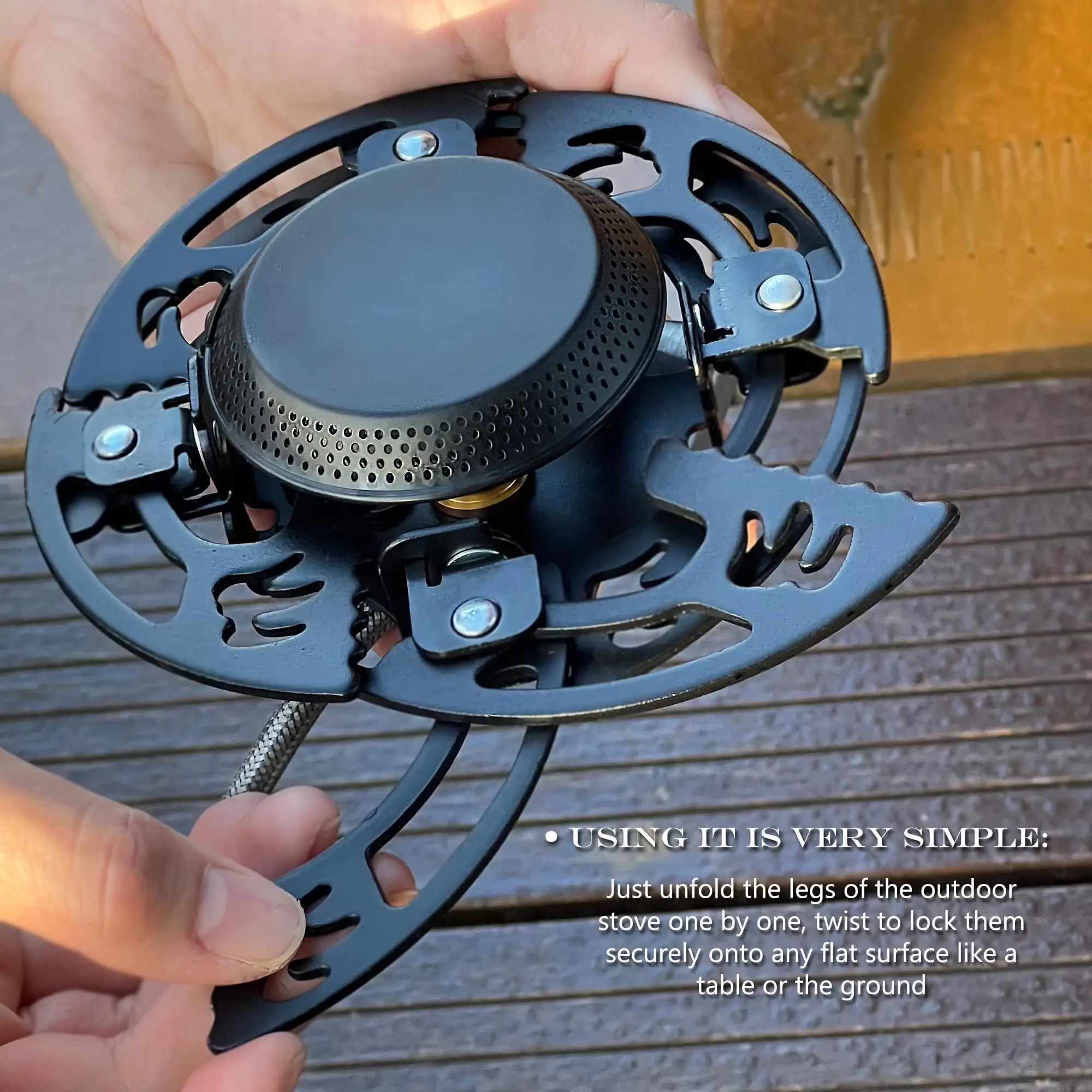 Foldable Windproof Camping Gas Stove – Portable Outdoor Butane/Propane Cooker for Hiking, Backpacking & Travel