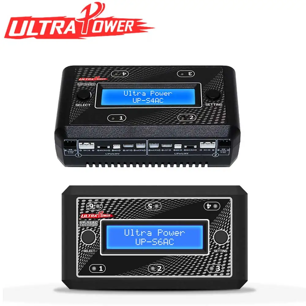 Зарядное устройство для аккумуляторов Ultra Power UP-S4AC SM/XH/Micro/MX/JST/mCPX Lipo LiHV NiMH для радиоуправляемого вертолета FPV дрона автомобиля лодки