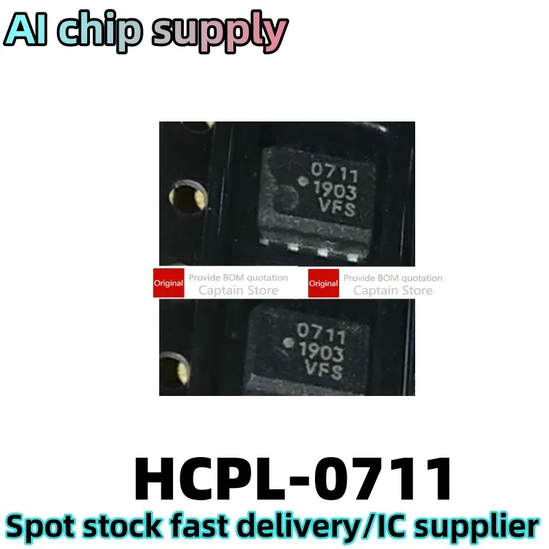 5PCS HCPL-0711 screen printed 711 0711 SMT SOP-8 optoelectronic coupling isolator chip