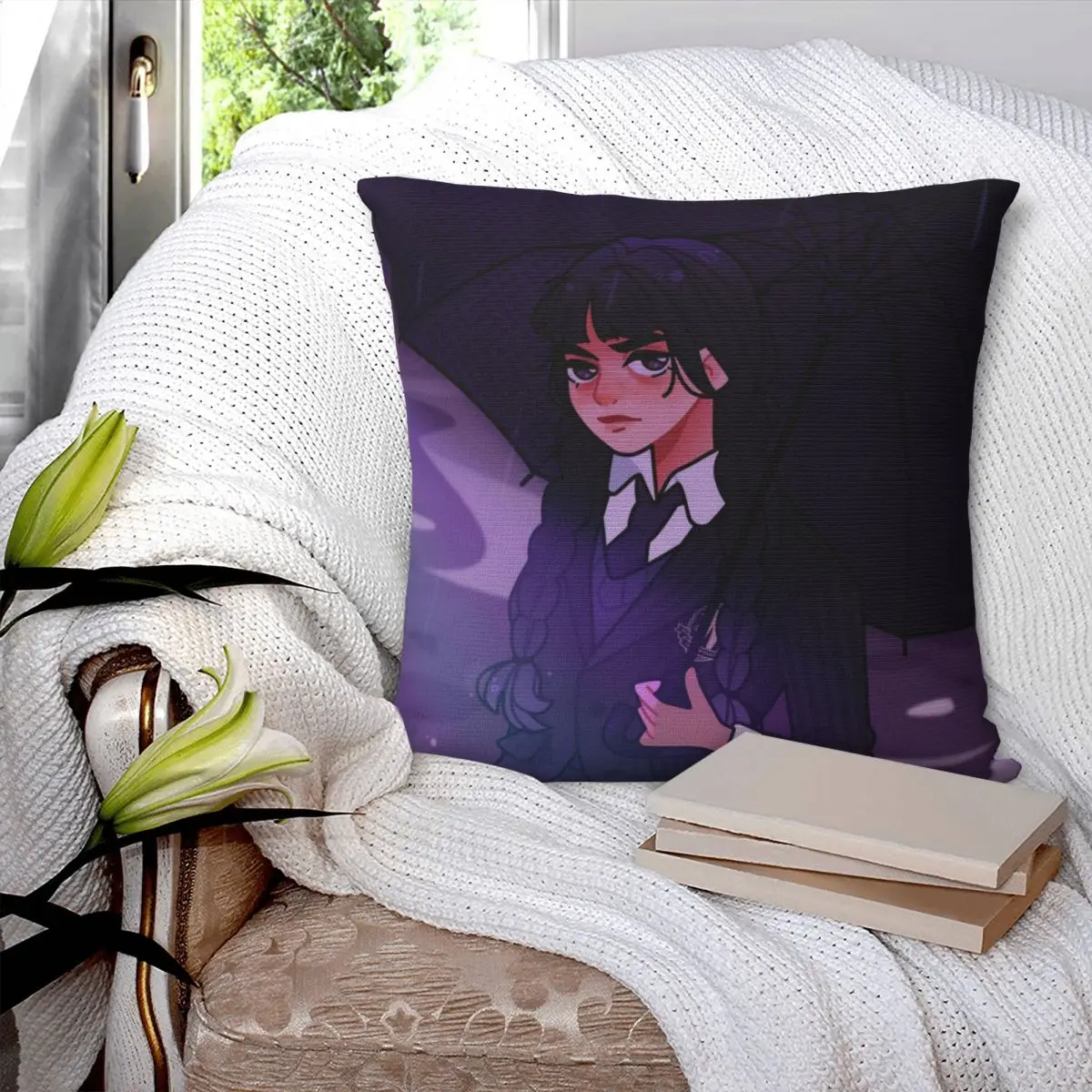 Wednesday Addams Horror Gothic Pillowcase Double-sided Printing Polyester Cushion Cover Decorative Throw Pillow Case Cover Home