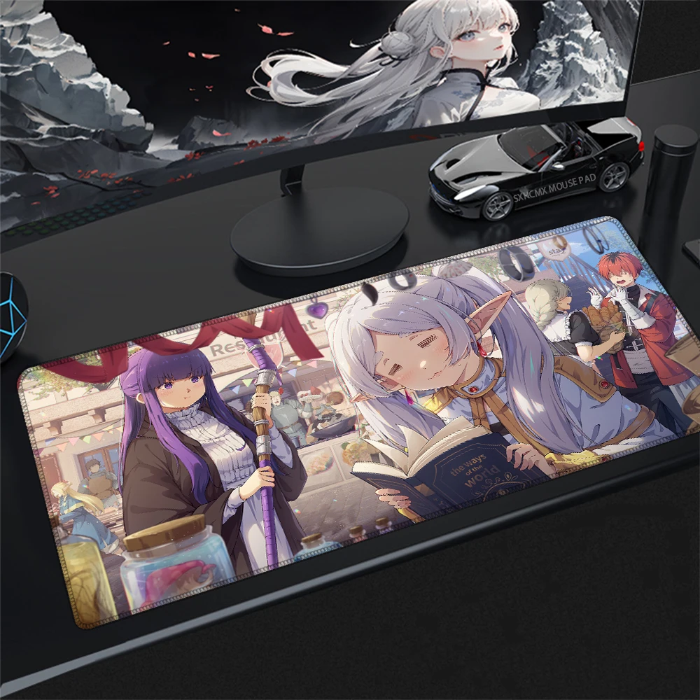 F-Frieren Beyond Journey's End Anime Gaming Mouse Pad Large Extended Mousepad Non-Slip Rubber Base HD Print Lock Edge Desk Mat