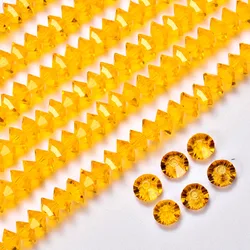 StreBelle 200pcs 2.5x5MM AAA Flat Bicone Shape Crystal Glass Loose Facet Spacer Bead for DIY Jewelry Making Clothing Accessories