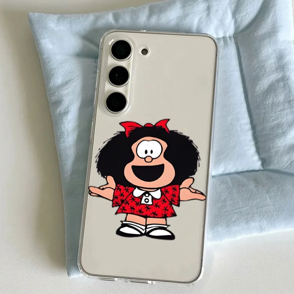 Cartoon M-mafalda Girls Phone Case For Samsung Galaxy A52 A12 A51 S21 Edge S22ULTRA S23 S20LITE Plus Ultra Transparent Cover