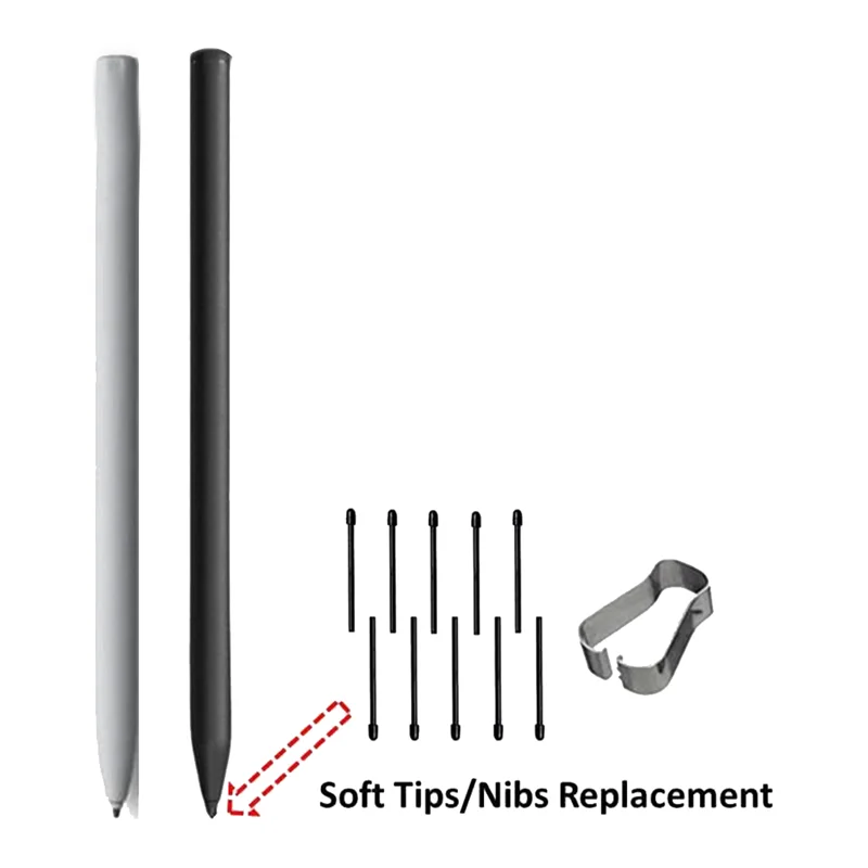 (Paquete de 10) Puntas/puntas de rotulador para Notável 2 puntas/puntas de repuesto para lápiz óptico suaves (negro)