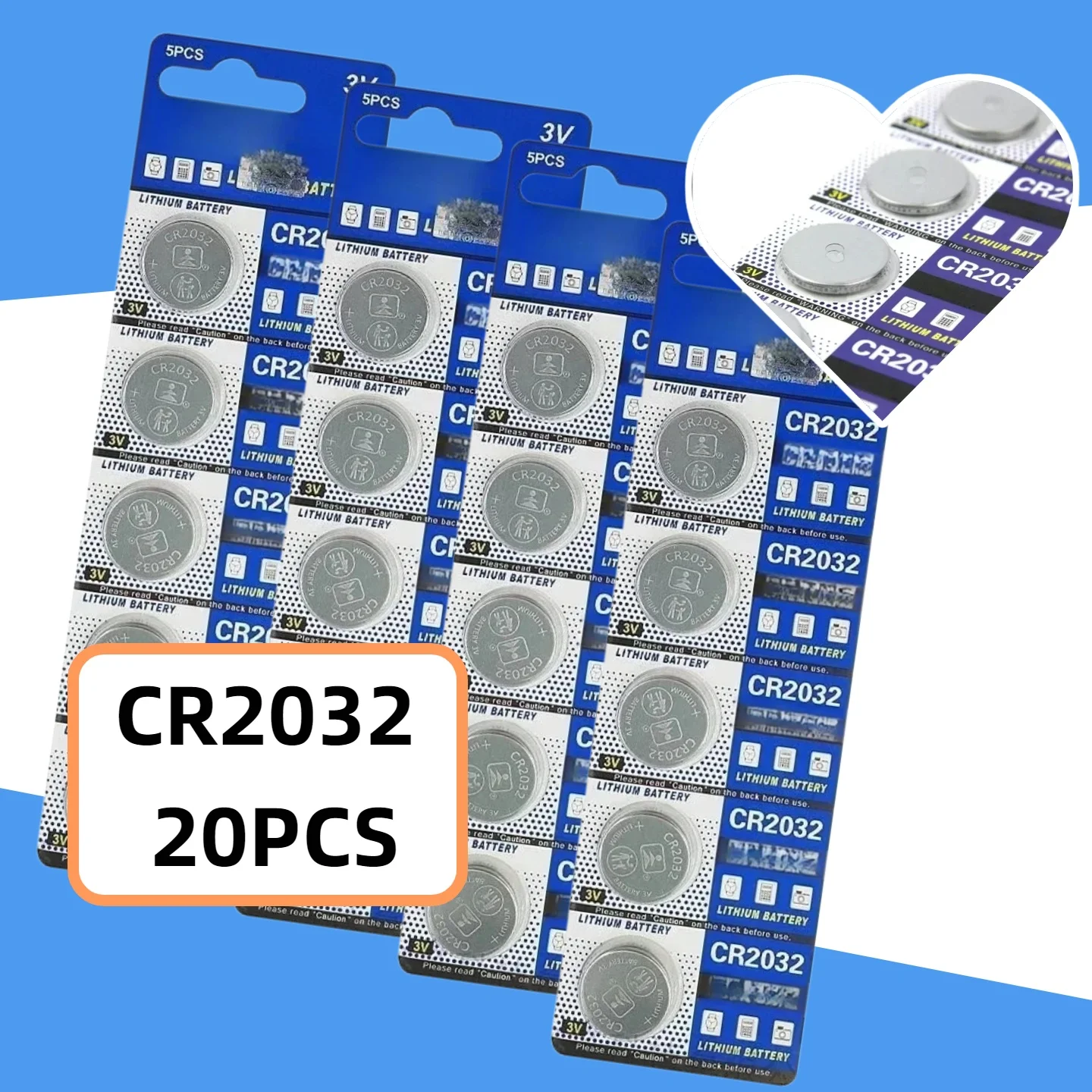 

5-20 шт. литиевые батарейки-таблетки 3В CR2032 (DL2032, ECR2032, BR2032) с длительным сроком службы для часов и пультов ДУ