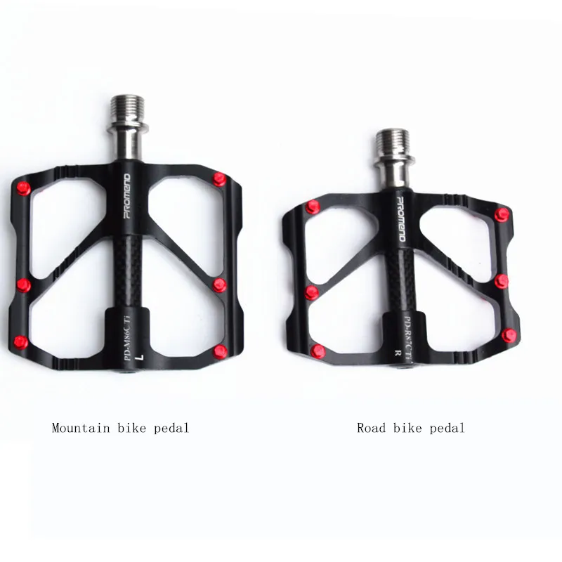 Ultralight Titanium Shaft Mountain Bike Pedal CNC Aluminum Alloy Carbon Tube 3 Bearing Flat Wide Non-slip Road Bicycle Pedal