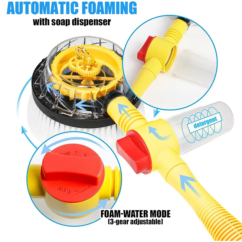 Car water washing mop special car cleaning tool for automatic water squeezing without damage to the car rotating soft brush