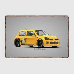 Classic Car Juris Car Clio V6 Cup Rally Car Metal Plaque Poster Automobile Club Home Bedroom Bar Tin Sign Room Decor Wall Decor