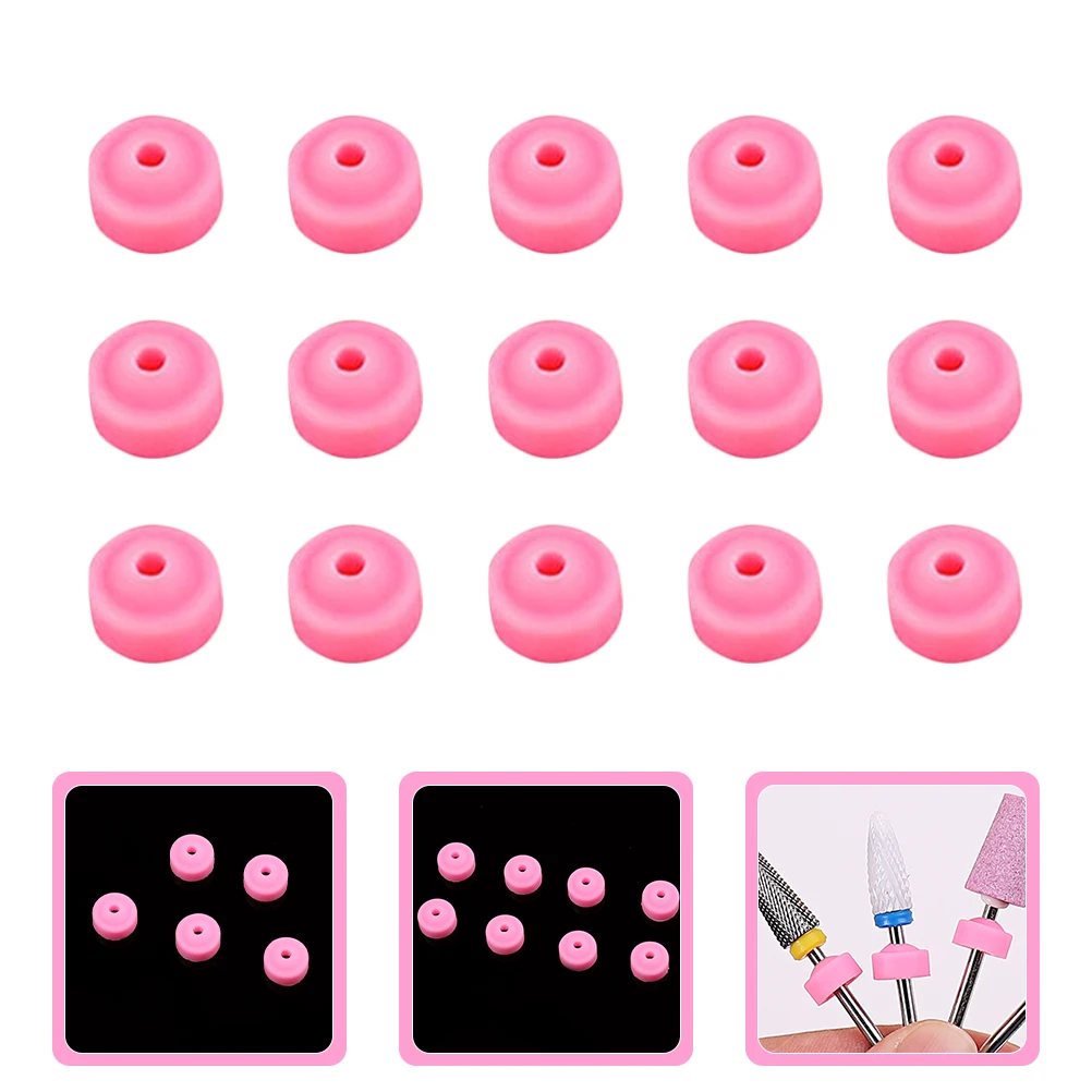 

15pcs Dust Protection Covers For Nail Drill Machine Bits Guard Silica Gel Remover Tool Manicure Pedicure Supplies Durable