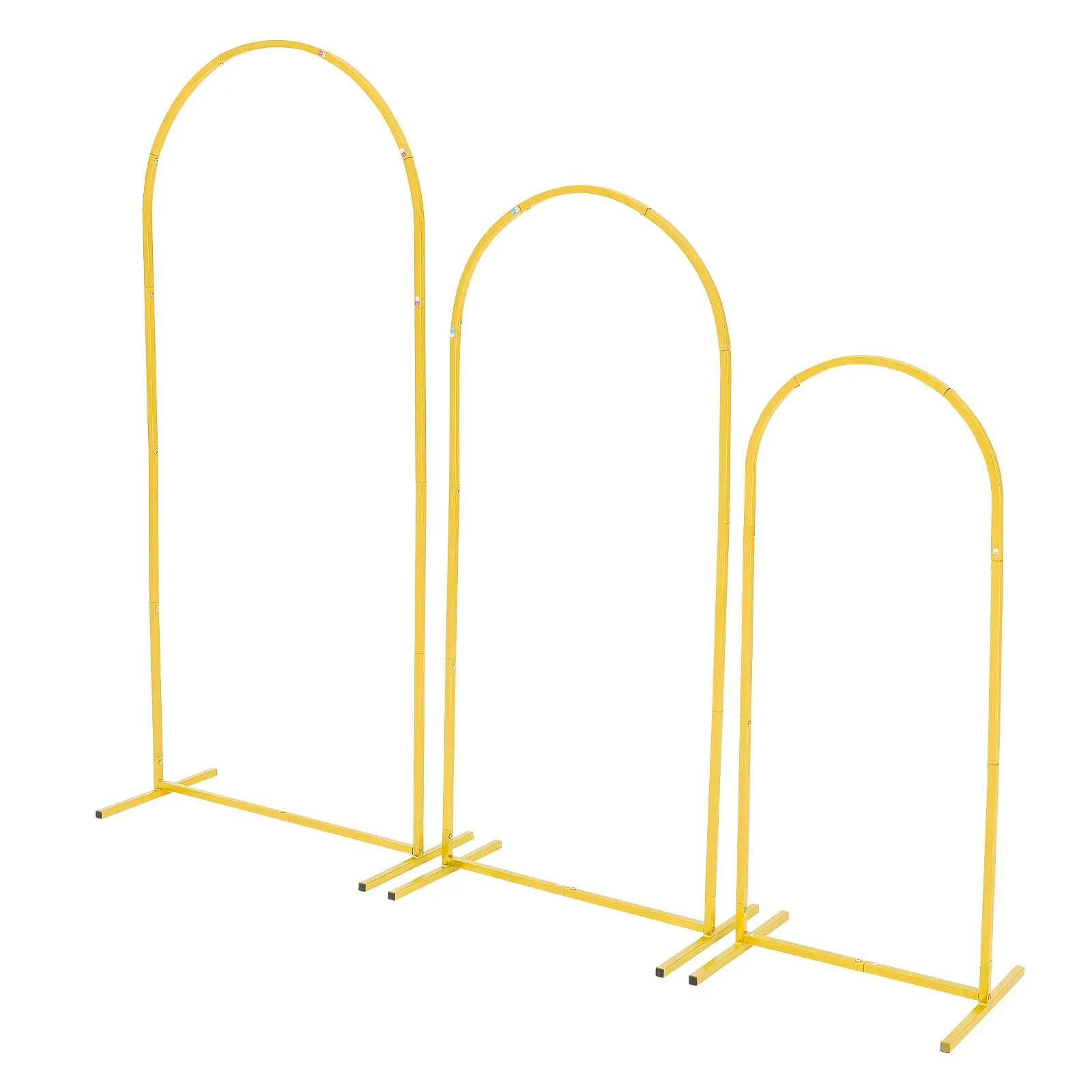 Arch Backdrop Stand, Set of 3, 6/5/4 Ft, Stable Structure, Easy Assembly, Gold Metal Arch Backdrop Stand for Wedding, Birthday