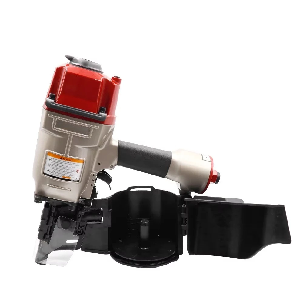 Aluminum CN80 Pneumatic Coil Nailer Gun and Compressor for Woodworking Pallet Siding Framing Roofing Other Construction Projects