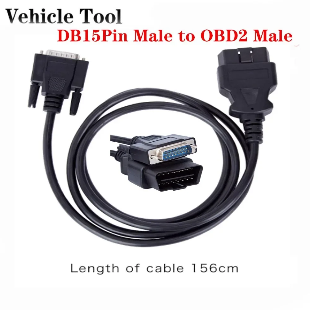 156cm 5ft obd2 16pin macho para db 15pin macho cabo de extensão vga obd para db15 cabo de dados cabo extensor de diagnóstico