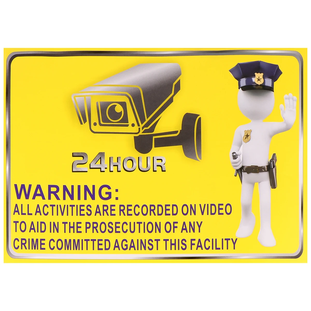 5 Pcs Monitor Warning Stickers Not Theme Self-adhesive Sign 24 Hour Automatic Office
