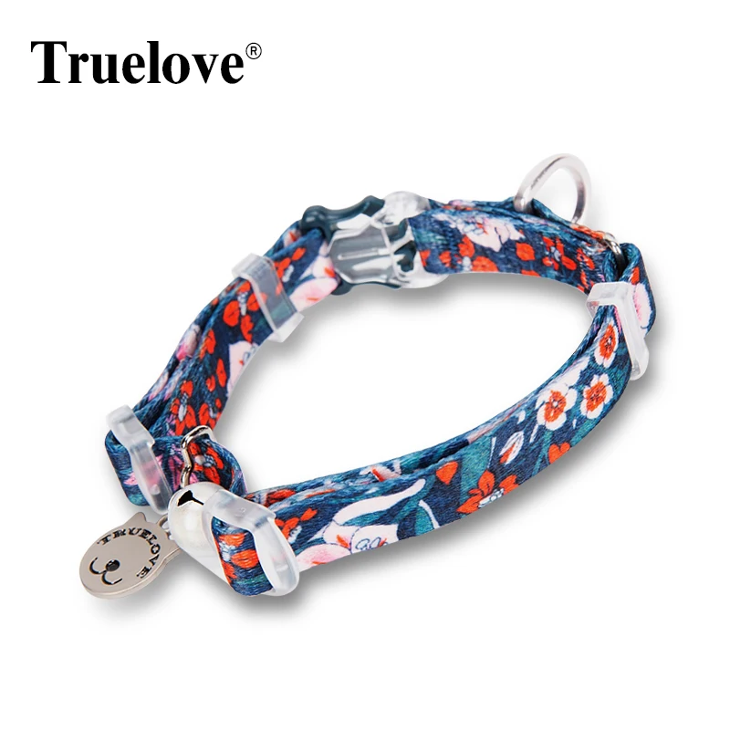 Truelove Pet Floral Collar with Bell Puppy Kitten Nameplate Necklace Cat and Dog Pet Supplies British Shorthair ChihuahuaTLC5312