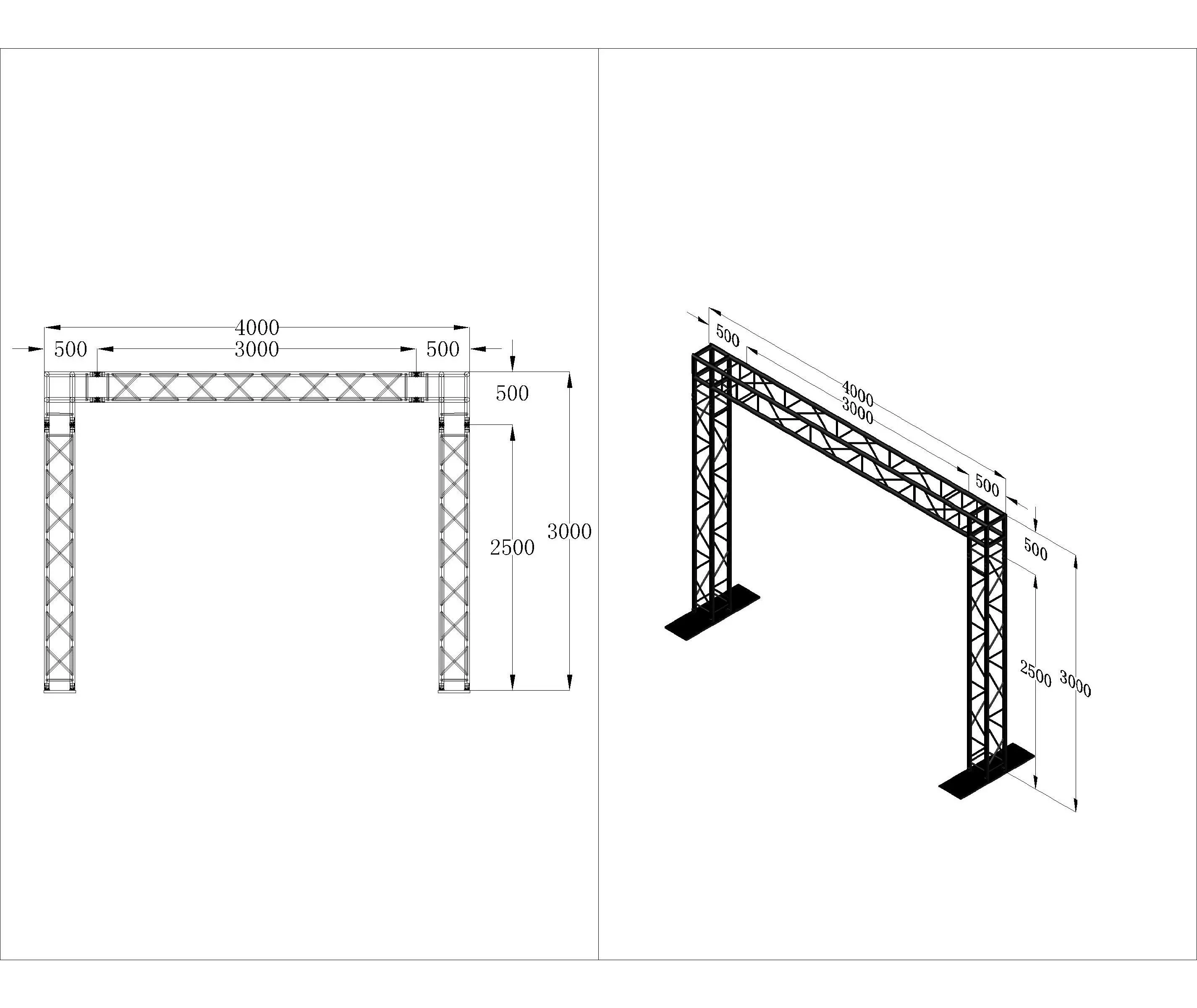 

Gantry Truss System For LED Screen Aluminum Customized Truss Aluminum Spigot Truss