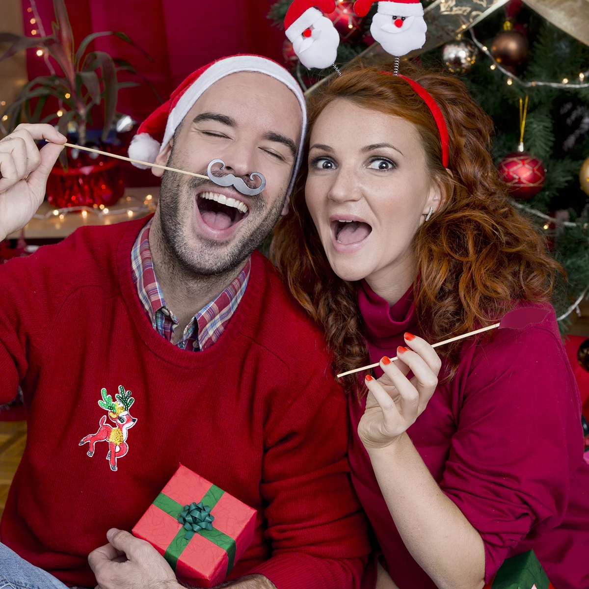 

5 Pcs Christmas Deer Shoes Embroidery Decorative Applique Clothing Patch Decoration Apparel DIY