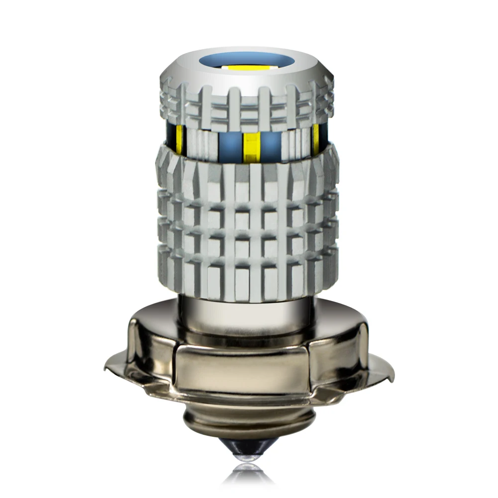 RUIANDSION 2PCS P26S LED Motorcycle Headlight Bulb 1860 SMD Chip 6000K 10-30V DC Plug and Play for Scooter Moped ATV Motorbike