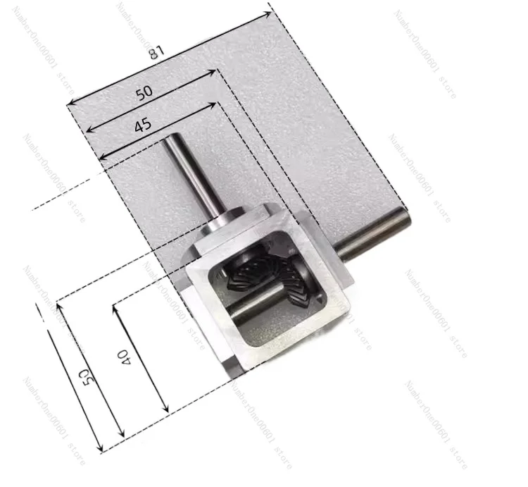 1:1 Cross Commutator Right Angle Drive Gearbox 1M 20T 8MM Spiral Bevel Gear Reducer