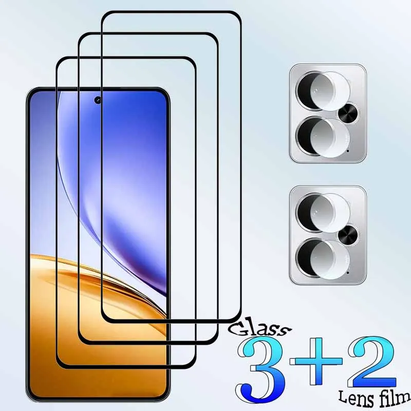 

3+2 For Realme 14 14T Neo7X Tempered Glass Shockproof 9H Clearly Anti-Scratch Front Protector +Soft Camera lens film