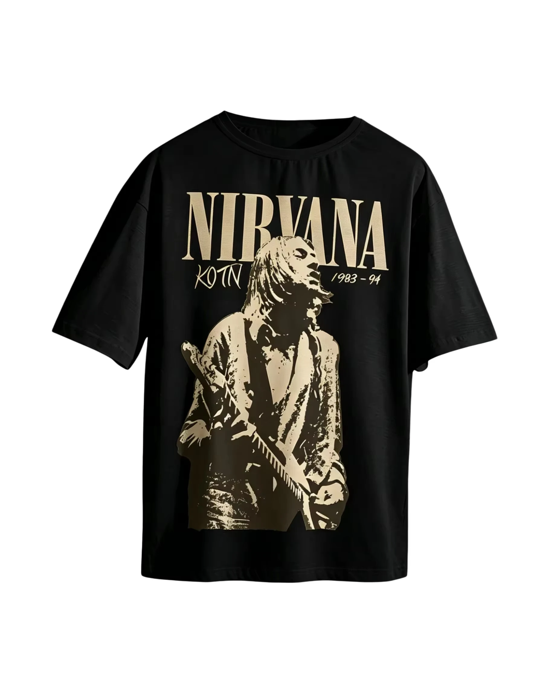 2026  new Vintage Rock Portrait Graphic T-Shirt, Distressed Block Letter Casual Short Sleeve Tee