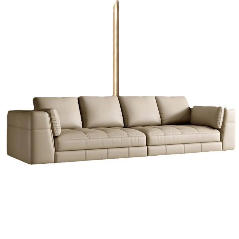 

Leather sofa first layer cowhide small apartment modern simple living room designer