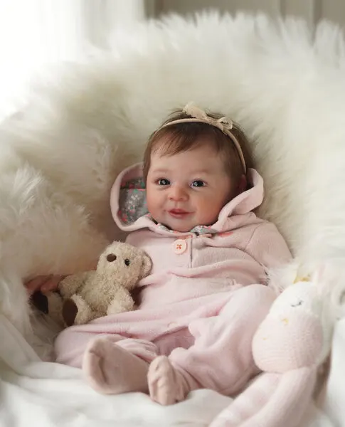 DLS Fornitura limitata personalizzata 20'' Reborn Baby Ava Joy con capelli radicati a mano Bambola già finita Regalo di Natale