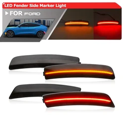 Smoked F&R Bumper Reflector Light For 2021 2022 2023 2024+ Ford Mustang Mach-E CX727 LED Fender Side Marker Lights Replacement