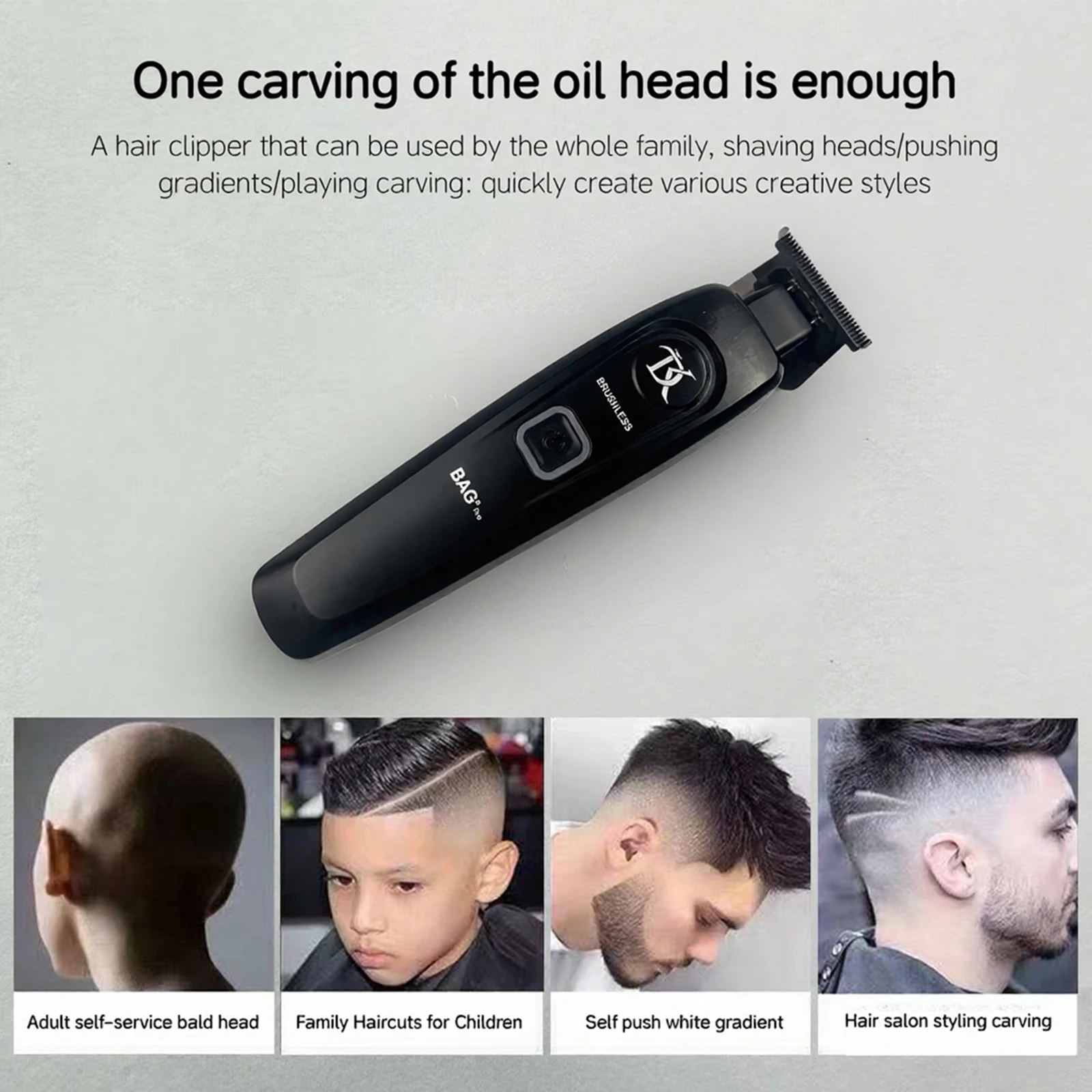 جديد DKBAG-078 جسم الطائرة المعدنية المهنية مشابك شعر للرجال المتقلب USB شحن DLC شفرة مسننة فرش السيارات 7500 دورة في الدقيقة
