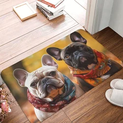 French Bulldogs Pet Dogs Animal Bathroom Non-Slip Carpet Frenchies Bedroom Mat Entrance Door Doormat Floor Decor Rug