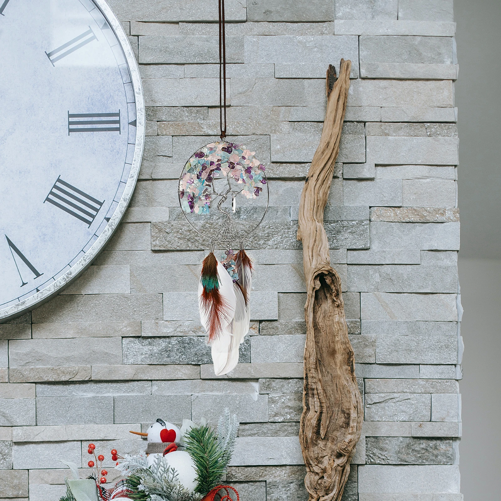 

Love Crystal Pendant Decoration Life Tree Dreamcatcher Hanging Wall Art Romantic Home Decorations Sleepover Party Supplies