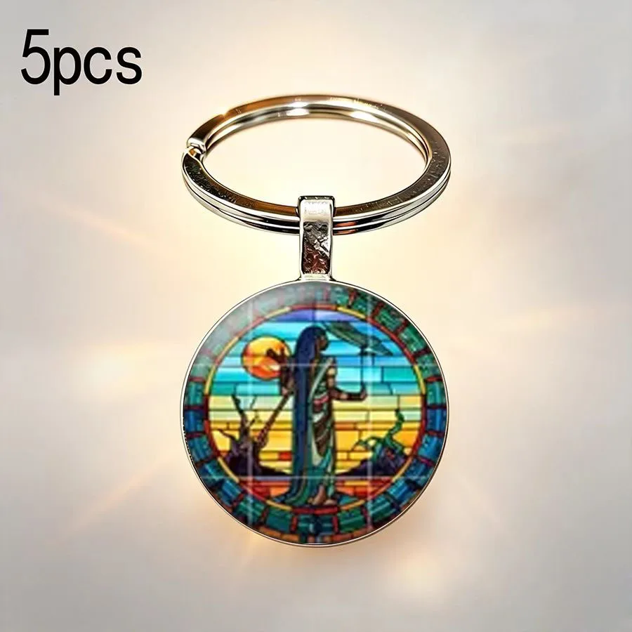 5PCS Ancient Egyptian culture enthusiasts make vintage keychains, high-end hot selling accessories without collision