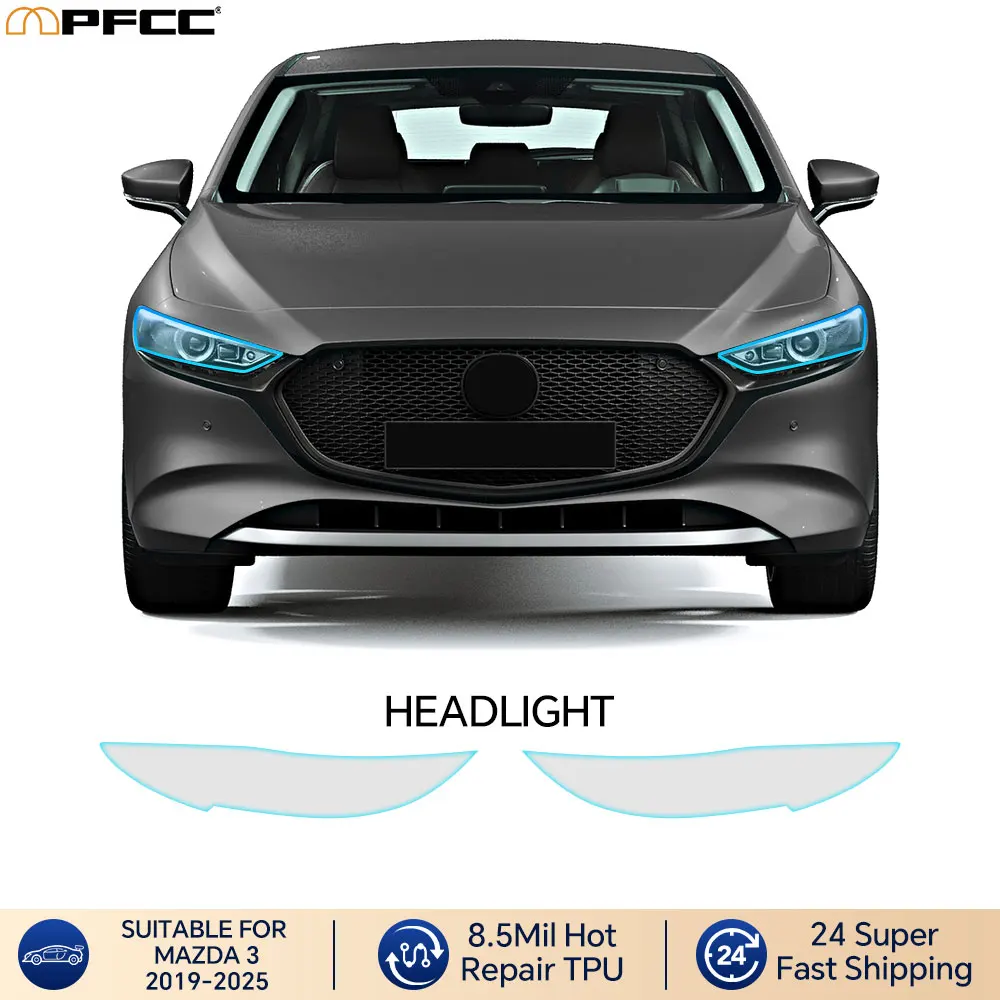 

Car Headlight Rearview Mirror B C Pillars Film For Mazda 3 2019-2025 TPU PPF Clear Sticker Car Paint Protection Film ﻿