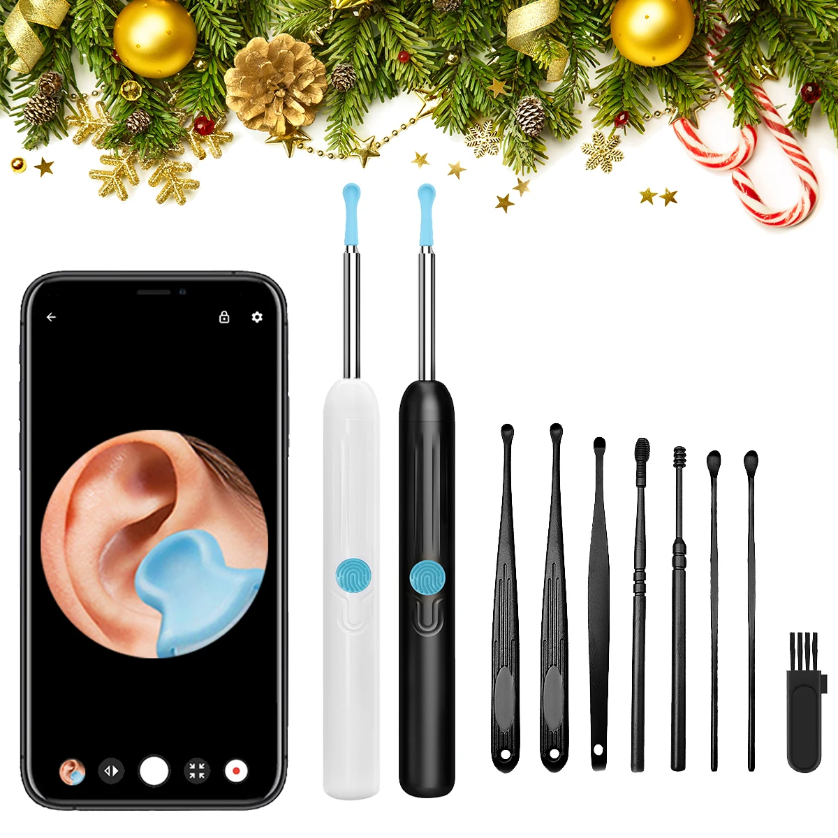 

Ear Wax Removal - Earwax Remover Tool Ear Canal Cleaner with 1080P Camera Ear Cleaning Ear Camera WIFI for iOS & Android