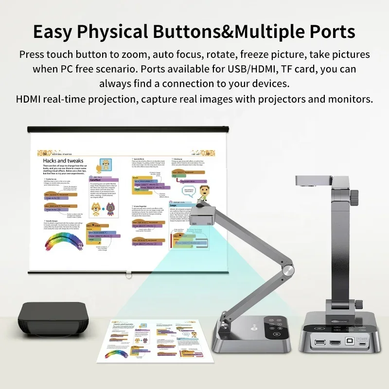 New Portable Educational Projector Tool A3 HD MI Document Camera Visualizer Classroom Scanner Distance Online Learning Set