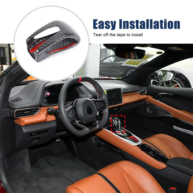 

Для Lotus EMIRA 2021-2023 передняя декоративная крышка центральной головки управления, крышка ручки переключения передач, настоящее углеродное волокно, 2 шт.