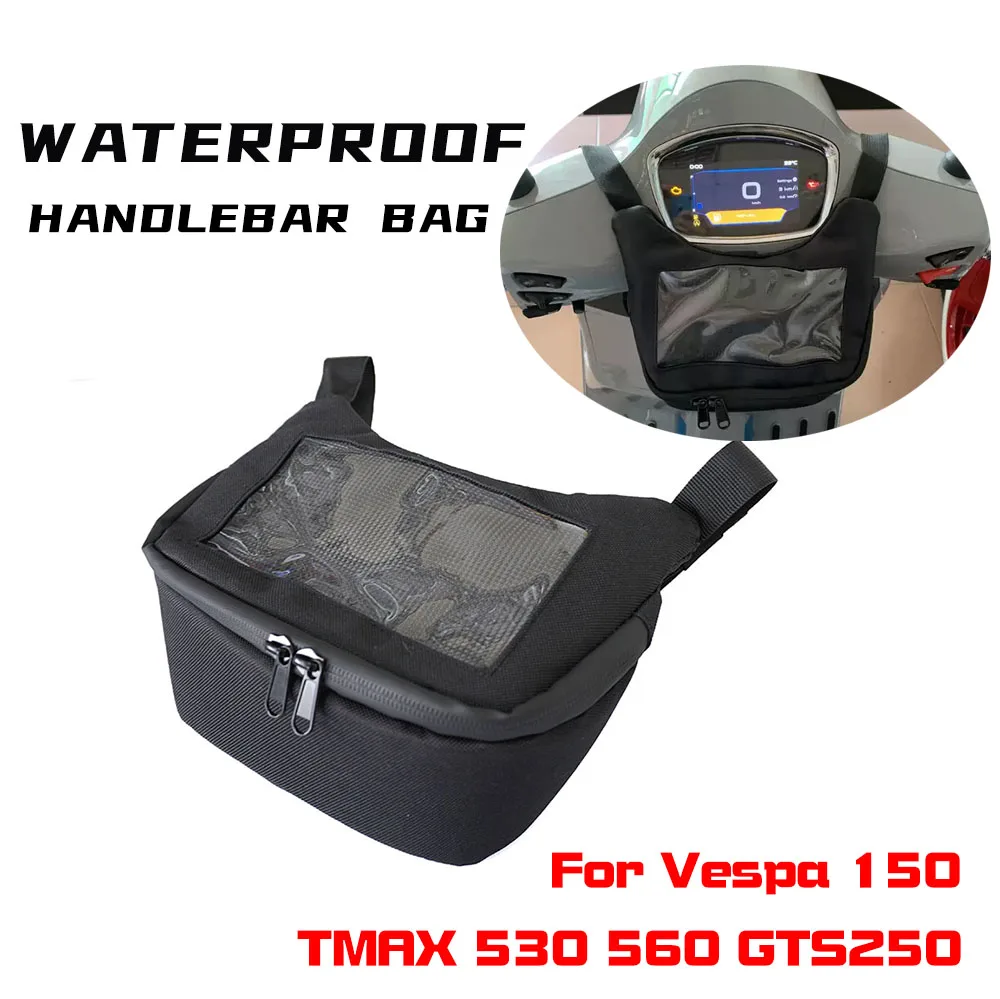 Front Motorcycle Bag Touch Screen Waterproof Cycling Navigation Handlebar Storage Waist Bag For Vespa 150 TMAX 530 560 GTS250