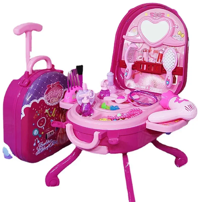 Girls Toy Princess Dressing Mirror Make Up Desk trucco Vanity Dress-up Table Toy per 3 4 5 6 anni ragazze