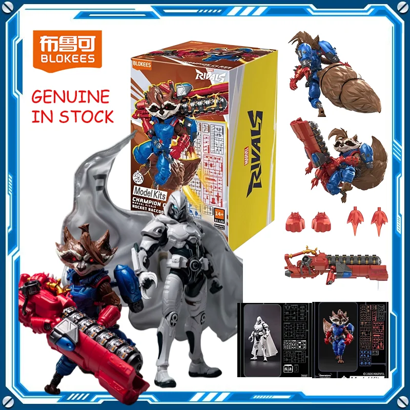 

Genuine In Stock Blokees - Champion Class Rocket Raccoon Moon Knight Posable Model Status Figure Collectible Gift Toy