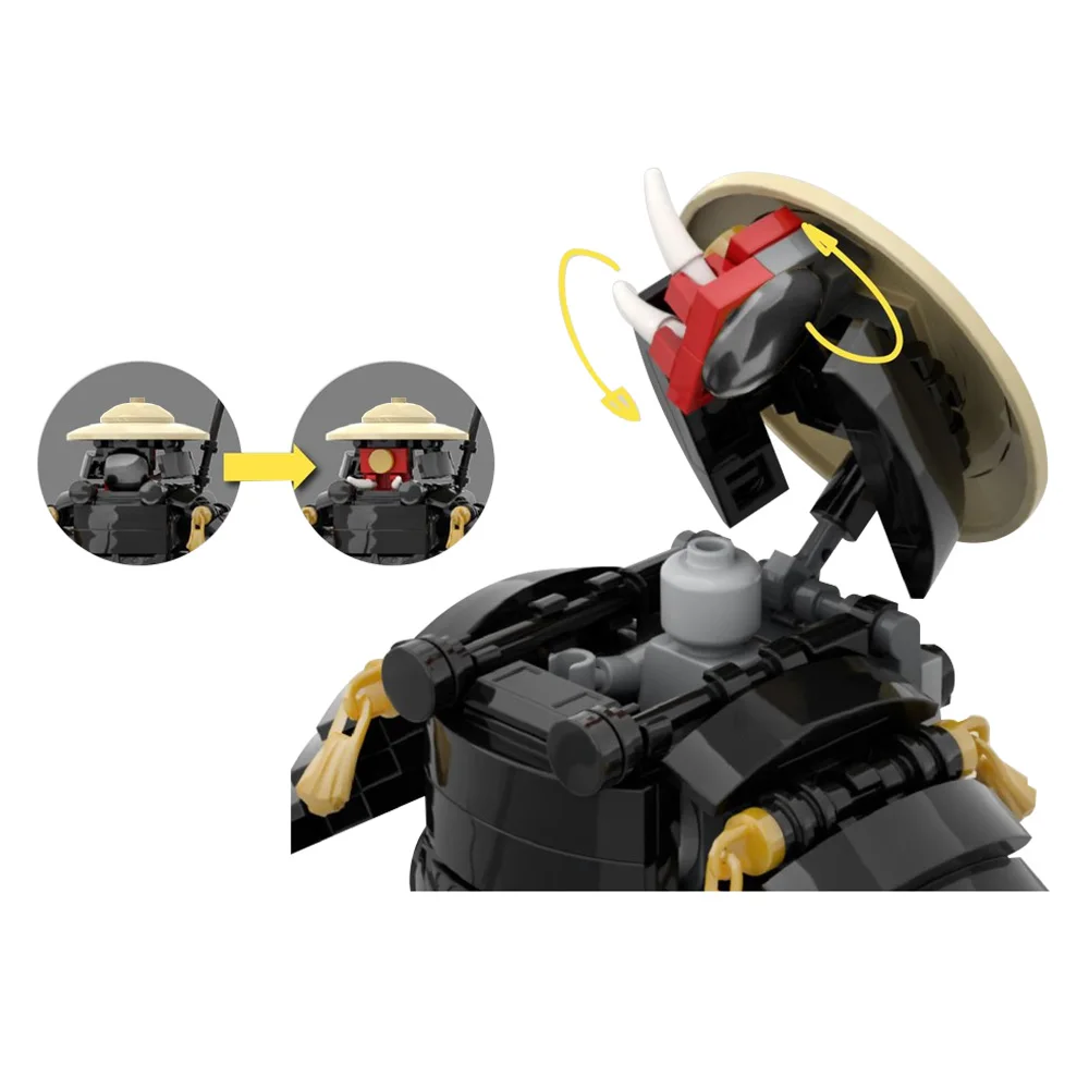 Gobricks MOC Oni Samurai Mech Mattoni Modello Samurai giapponese Ninja Creativo Building Blocks Giocattoli di assemblaggio Regali di compleanno per bambini