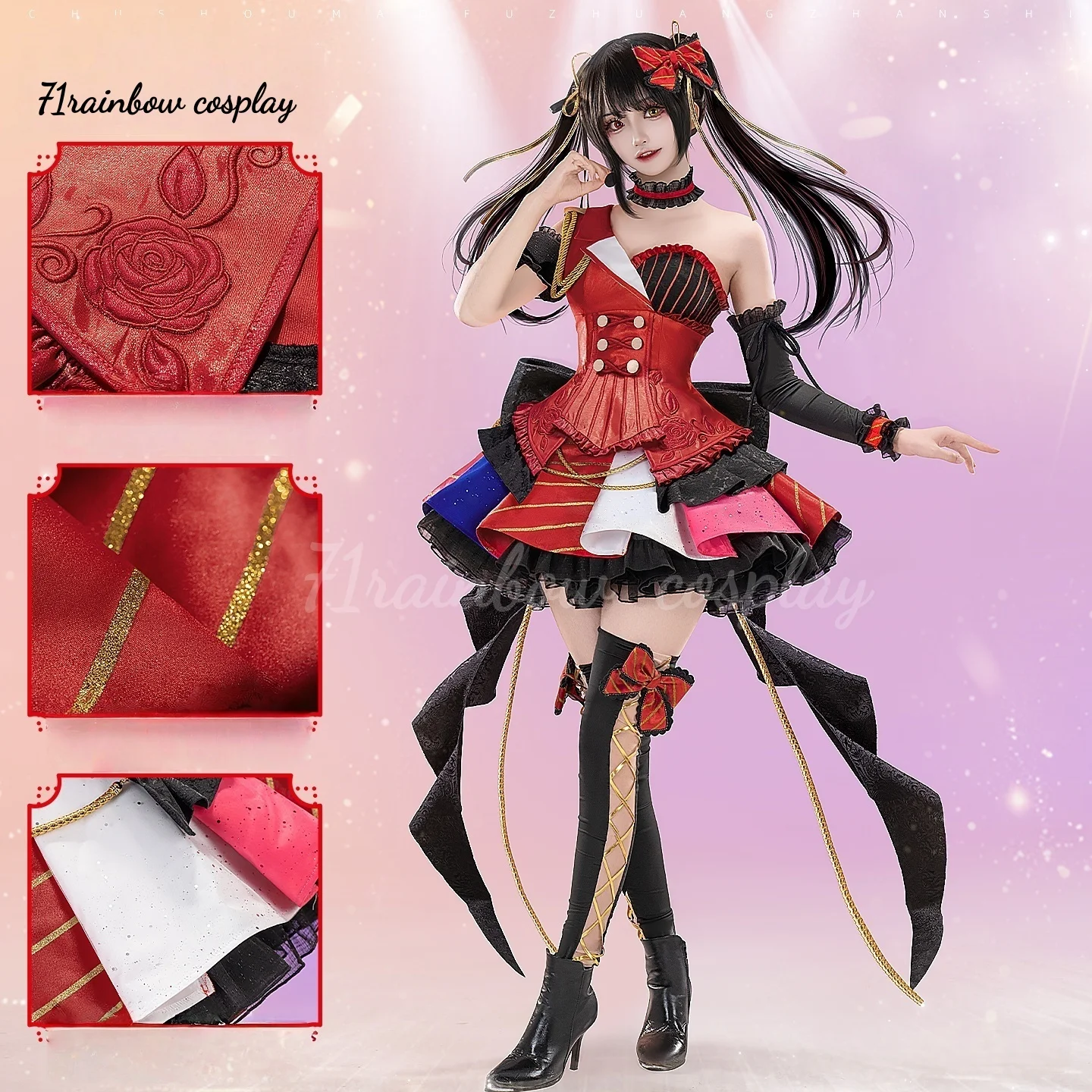 

DATE A LIVE Tokisaki Kurumi Cosplay Costume Anime Idol Outfits Christmas Dress Costumes Cosplay
