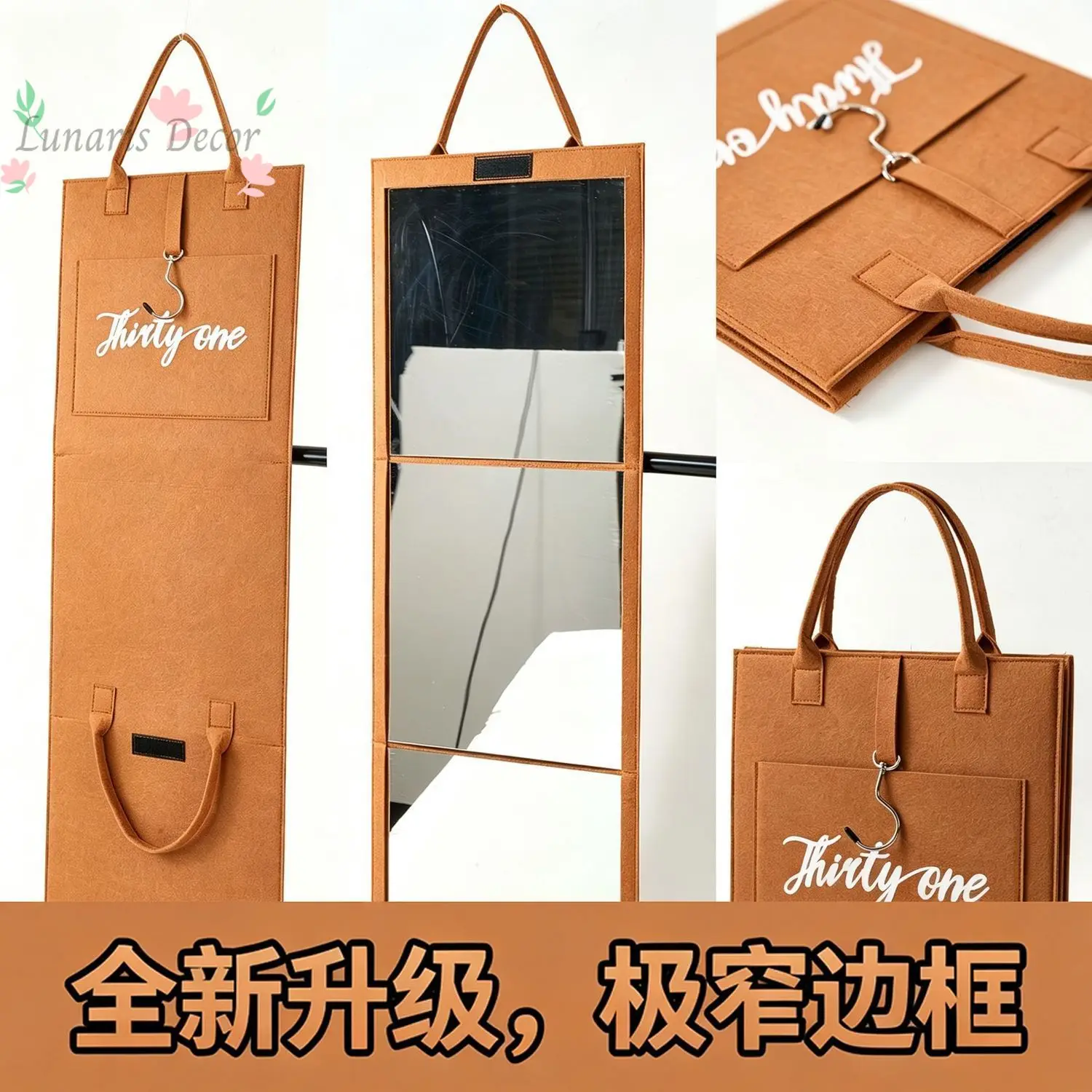 Foldable full-length mirror, portable soft mirror, wall-mounted, no drilling, dormitory, student travel, camping, popular