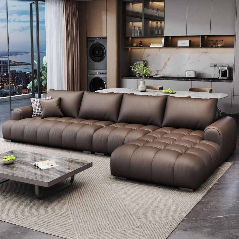2-Person first-layer cowhide removable sofa Comfortable soft and hard moderate sofa