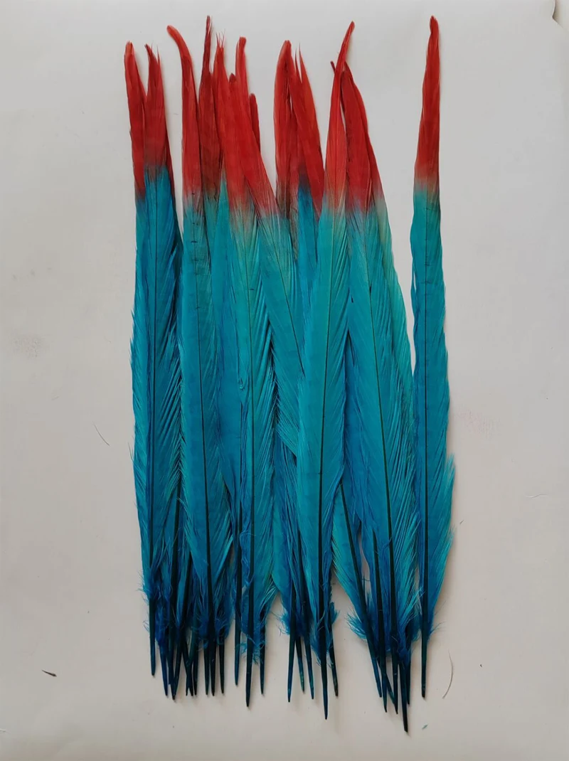 10PCS/LOT! 40-45cm long Ringneck Pheasant Tail Feathers/ Two Tone,ombre,Red and Turquoise