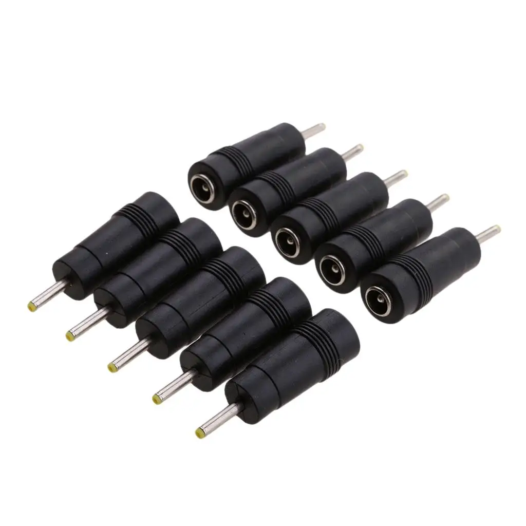 Adaptador de corriente CC de 5x10 piezas, enchufe macho de 2,5x0,7mm a conector hembra de 5,5x2,1mm