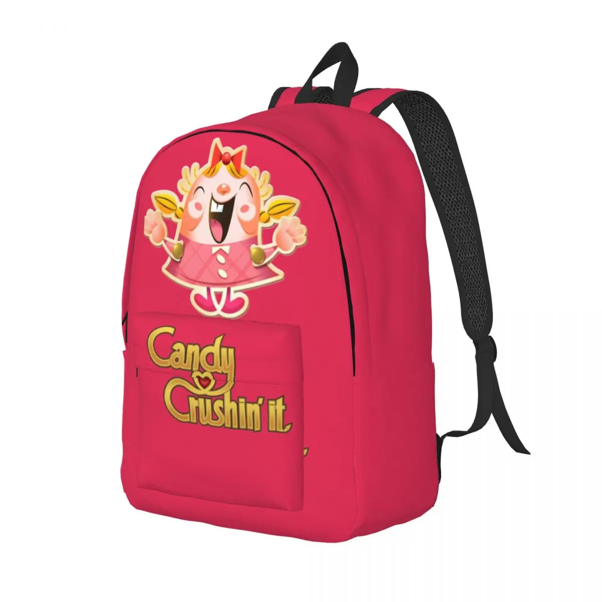 Candy Crush Tiffi Backpack Middle High College School Student Bookbag Men Women Daypack Gift