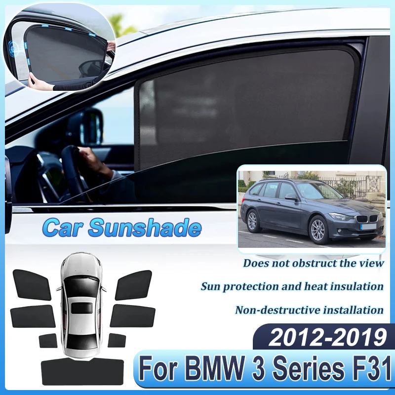 

Car Mesh Visor For BMW 3 Series Touring F31 Accessories 2012-2019 UV Car Black Mesh Sun Shade Window Privacy Insulating Visor