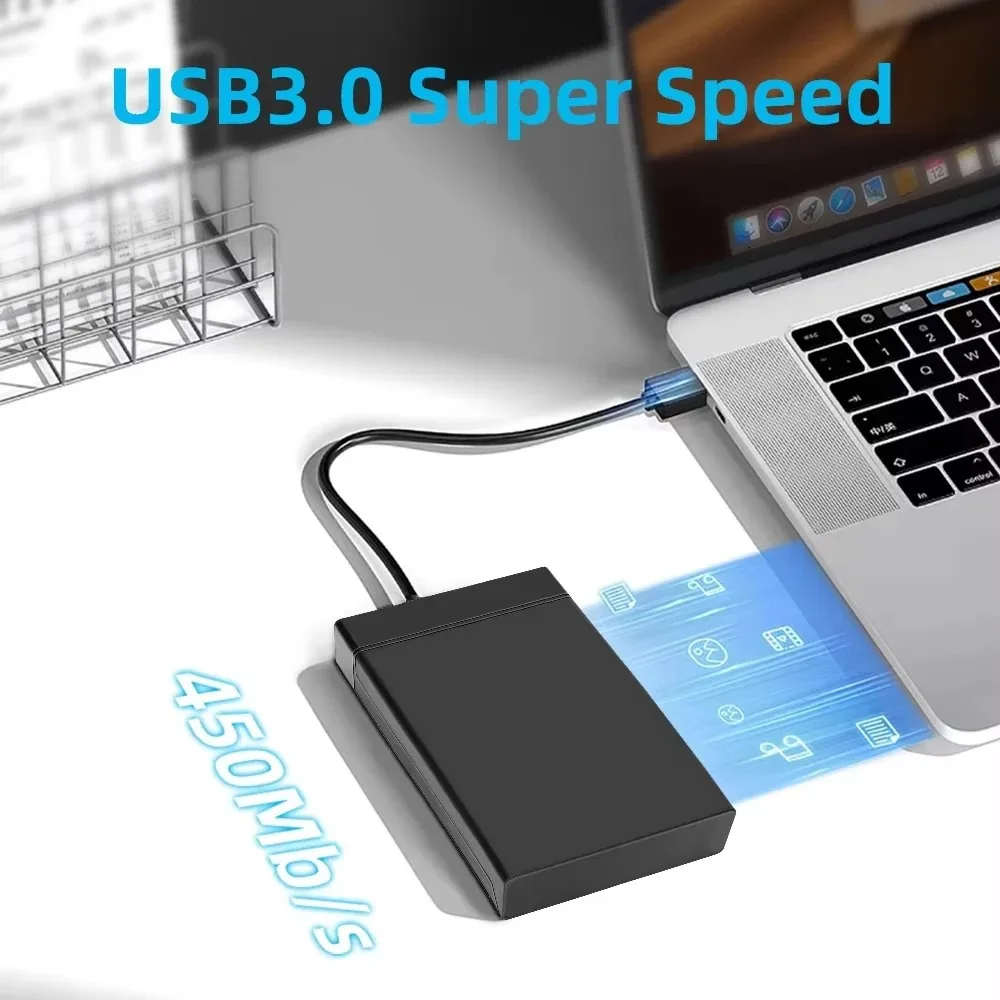 2.5/3.5インチHDDケース SATA-USB 3.0アダプター SSD外付け冷却ファン付きハードドライブエンクロージャ 450Mb/s 22TB HDDケース PC/ノートパソコン用