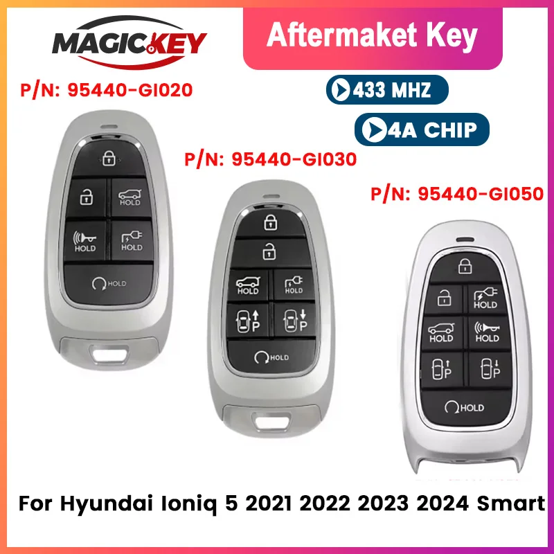 

MAGICKEY FCC: CQOFD01470 95440-GI030 95440-GI020 For Hyundai Ioniq 5 2021 2022 2023 2024 Smart Keyless 433MHz Key Remote 4A Chip